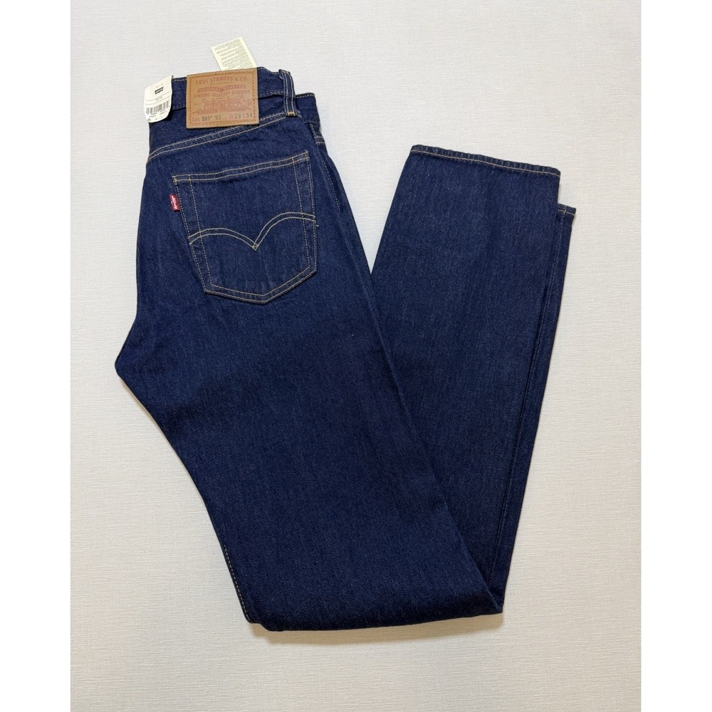 Levi's Premium 501 '93 Straight Dark Wash Stretch Jeans Men's 29x34 Button Fly